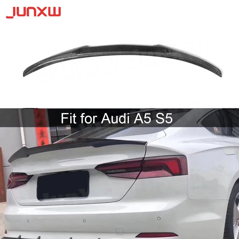 

Rear Spoiler for Audi A5 S5 Sedan Coupe Spoiler 2017 2018 2019 Carbon fiber Boot Trim Sticker Wings M4 Style Spoiler