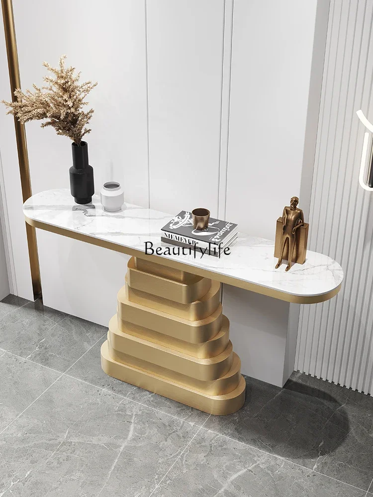 

yj5Light Luxury Entrance Natural Luxury Stone Side View Modern Minimalist Aisle Designer Counter Top