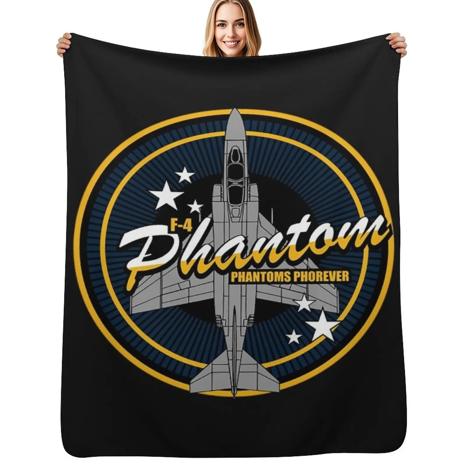 Air Force F4 Phantom 2 T-ShirtF-4 Phantom (Small logo) Throw Blanket Soft Home Decor Blanket for Couch Bedroom