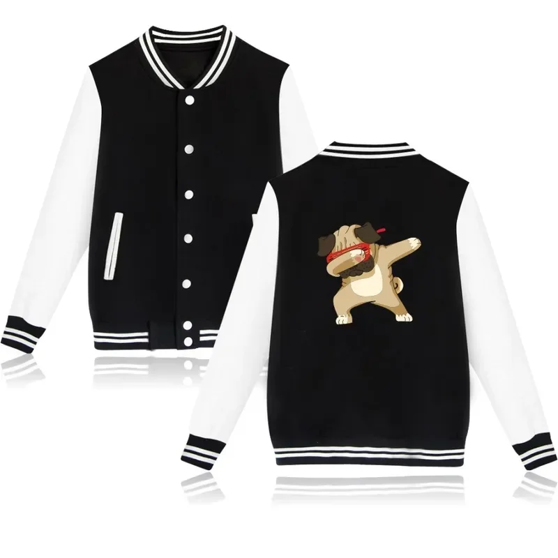 Dabbing aminal cartoon print fashion baseball jacket men women sweatshirts coats tops casual long sleeve hoodies jackets