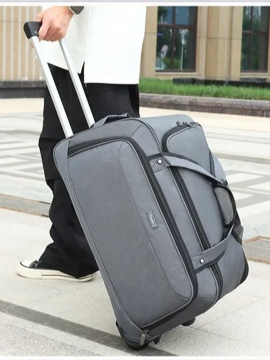large-capacity-travel-bag-men's-handheld-luggage-bag-with-wheels-durable-clothing-storage-bag-oxford-cloth-travel-bag