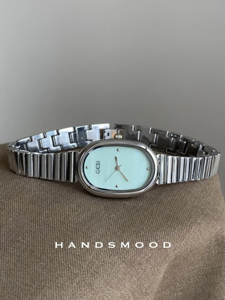 Women's watch Mint Mambo Green Fritillary Oval Simple Fashion Romantic Elegant Temperament Ladies Watch