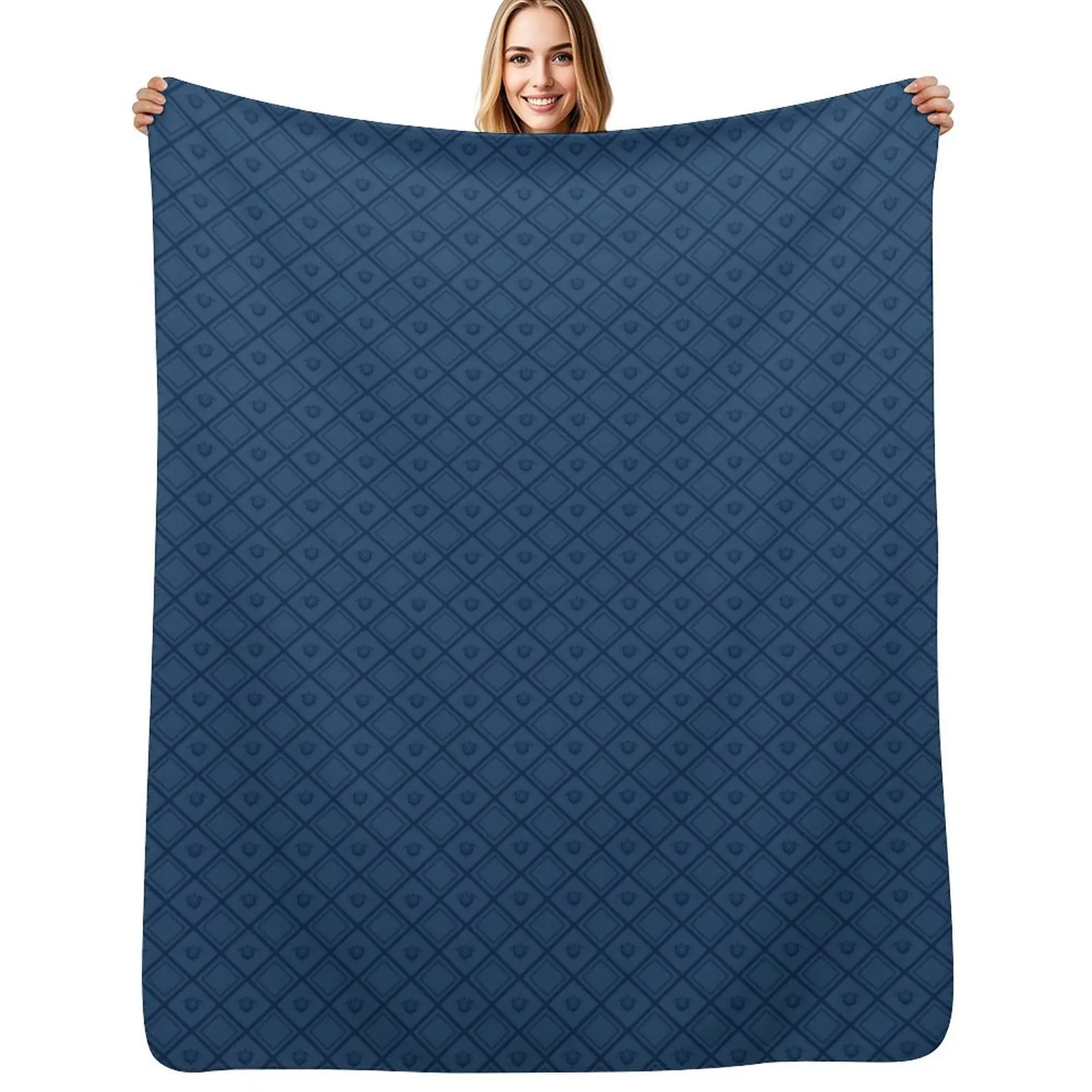 Chrom - Quilted Pattern Throw Blanket Soft Sherpa Fleece Warm Blanket for Winter