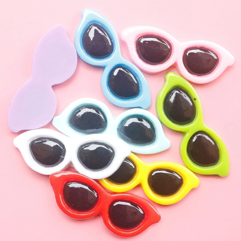 Lunettes de soleil miniatures couleur bonbon, 10 pièces, monture, jouets, yeux de poupée, vêtements, accessoires de bricolage pour poupées