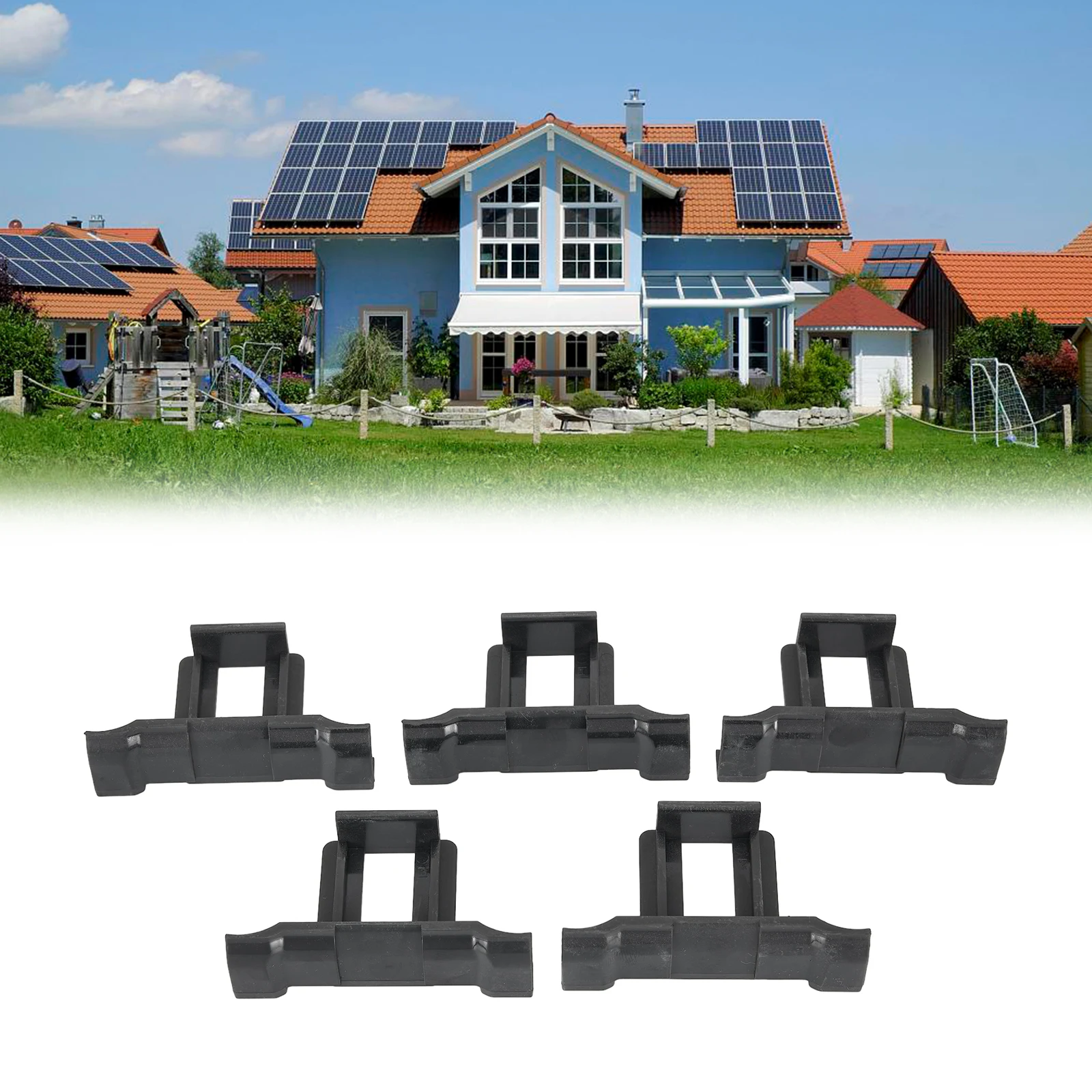 5Pcs แผงโซล่าระบายน้ำคลิปชุด PV โมดูลทำความสะอาดคลิปสำหรับท่อระบายน้ำ30มม./35มม./40มม.สีดำแผงโซล่าคลิป