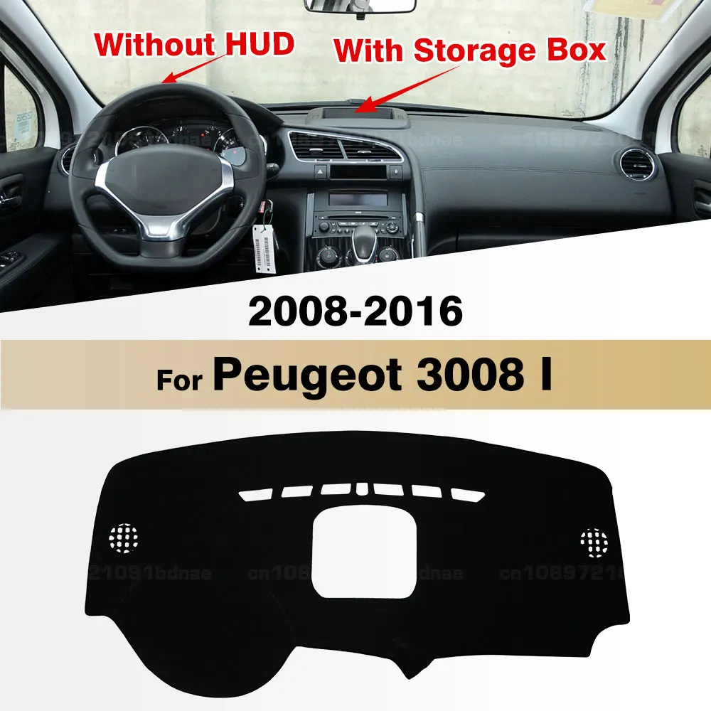 

LUTEHIL For Peugeot 3008 I 2008 2009 2010 2011 2012 2013 2014 2015 2016 Car Dashboard Cover Dash Mat Anti-UV Carpets Car