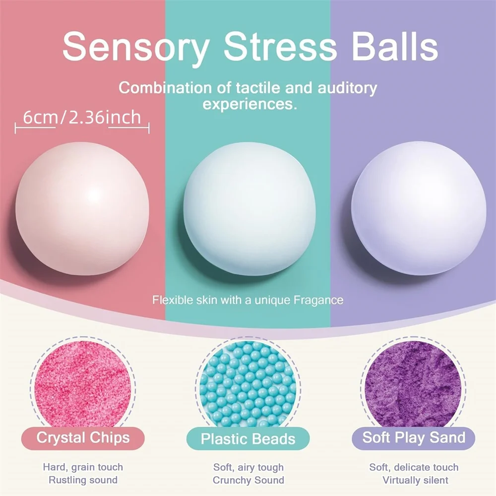 Squishies al vacío moldeables, bola de arena, batido de uva, pelota antiestrés, alivio del estrés, bola ruidosa, juguetes para apretar para niños y adultos