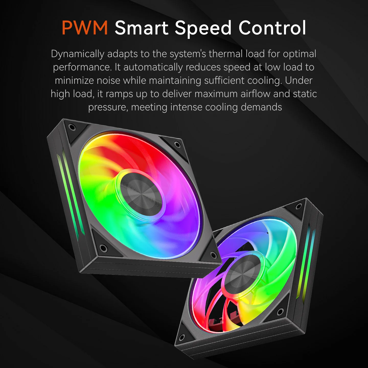 Power Train FD120 CPU Cooling Fan 12cm Silent PWM Performance Fan 71.36CFM/800-2200RPM 4pinChassis Fan for PC Case Water Cooling