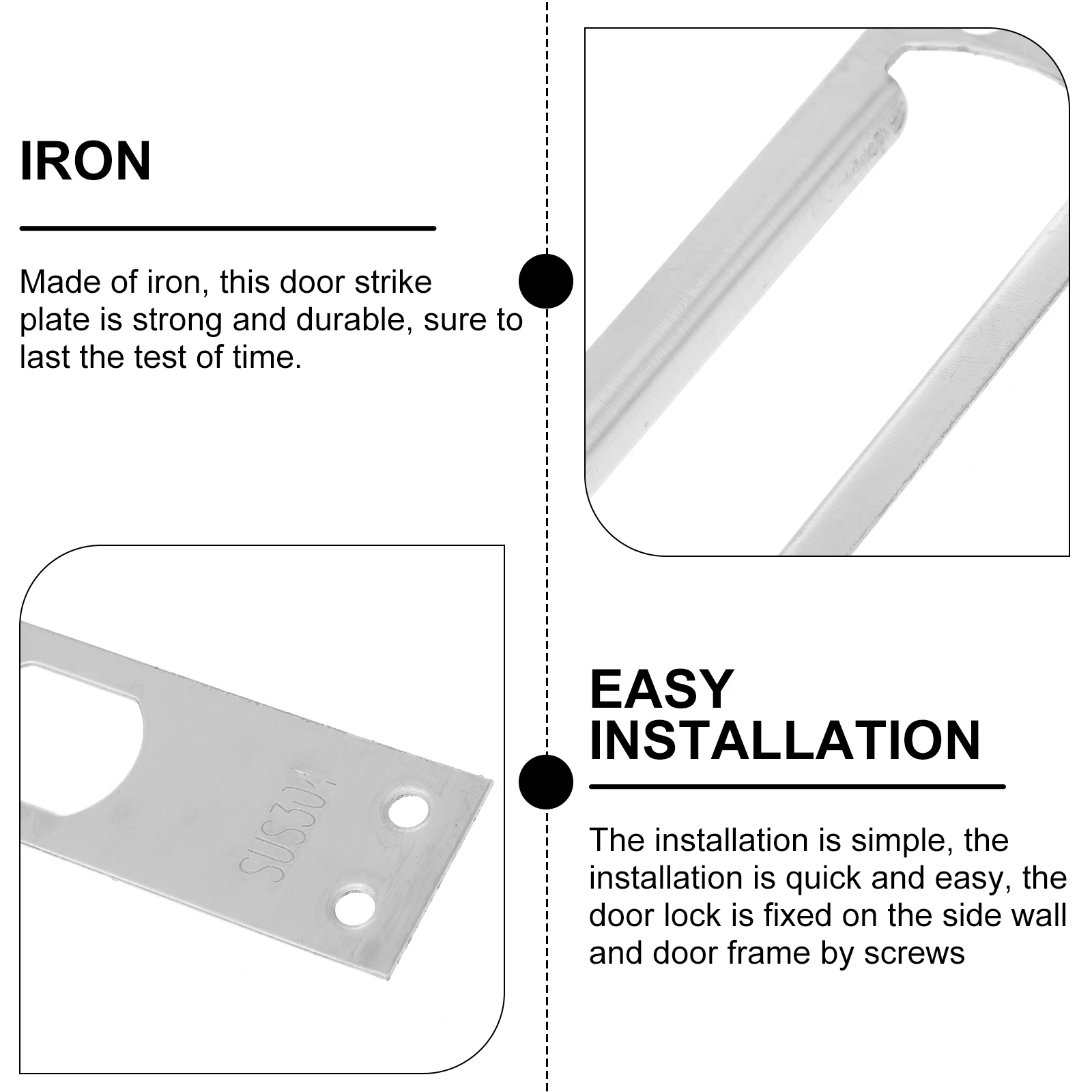 

5pcs Frame Buckle Door Strike Plate Lock Security Reinforcement Strike Plate Durable Wear Resistant Iron Hardware