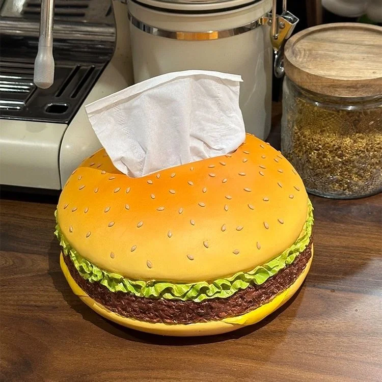 Hamburger tissue box creative American retro living room tissue box home fun decoration ornaments napkin holder