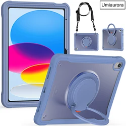 For IPad 7th 8th 9th 10.2 10th Gen 10.9 Air2 Pro 9.7 inch Tablet Case Rotation Hand Ring Stand Strap Kids Shockproof Cover Funda