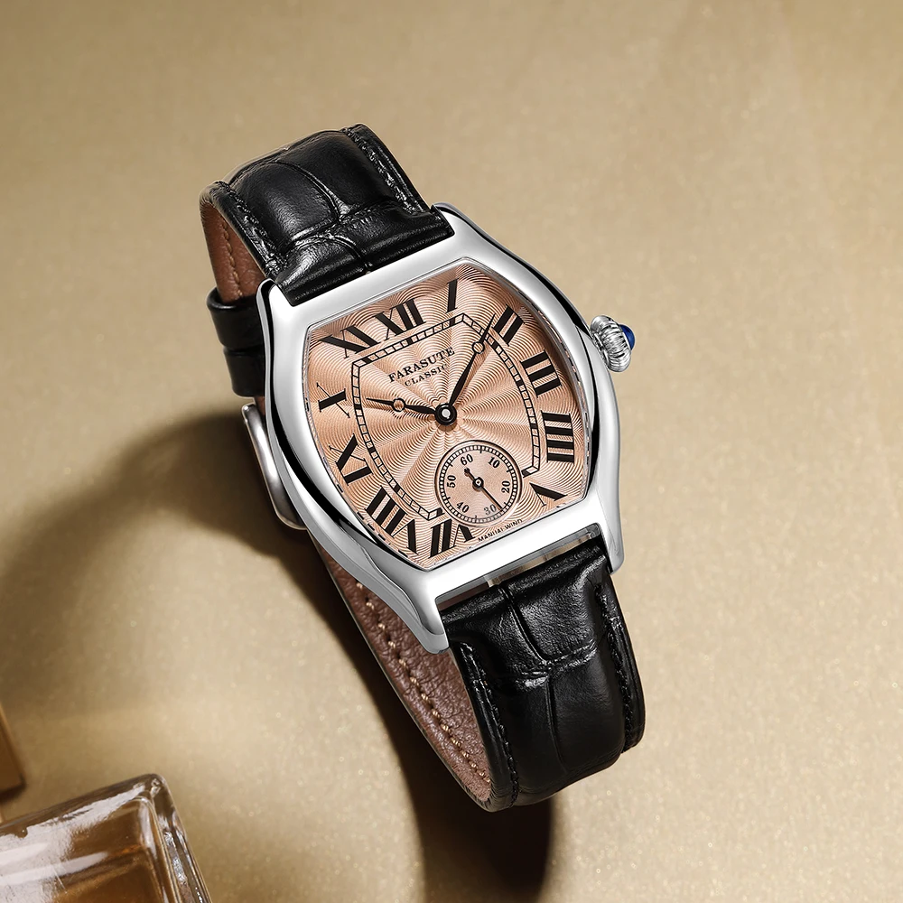 Reloj de Pulsera FARASUTE de 36 mm, Retro, Hangzhou, Personalizado, Movimiento Mecánico Manual, Zafiro, Resistente al Agua 5 Bar, para Hombre - Image 4