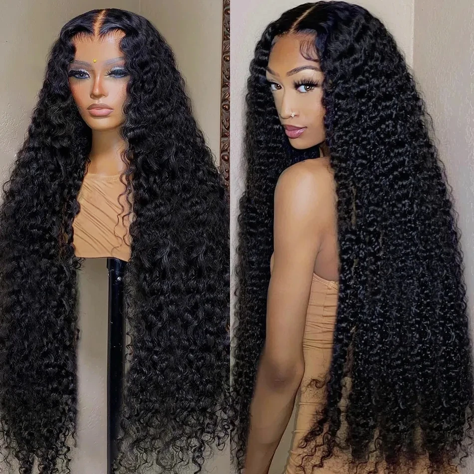 

Brazilian Water Wave 13x4 Lace Frontal Wig 100% Human Hair Transparent Deep Curly Lace Frontal Human Hair Wigs For Women