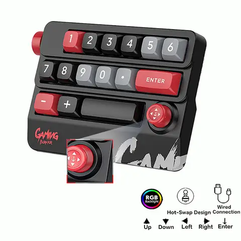 Manopola a bilanciere Programmazione Macro Tastiera personalizzata Retroilluminazione RGB Tastiera da gioco programmabile cablata Chiave completamente sostituibile a caldo