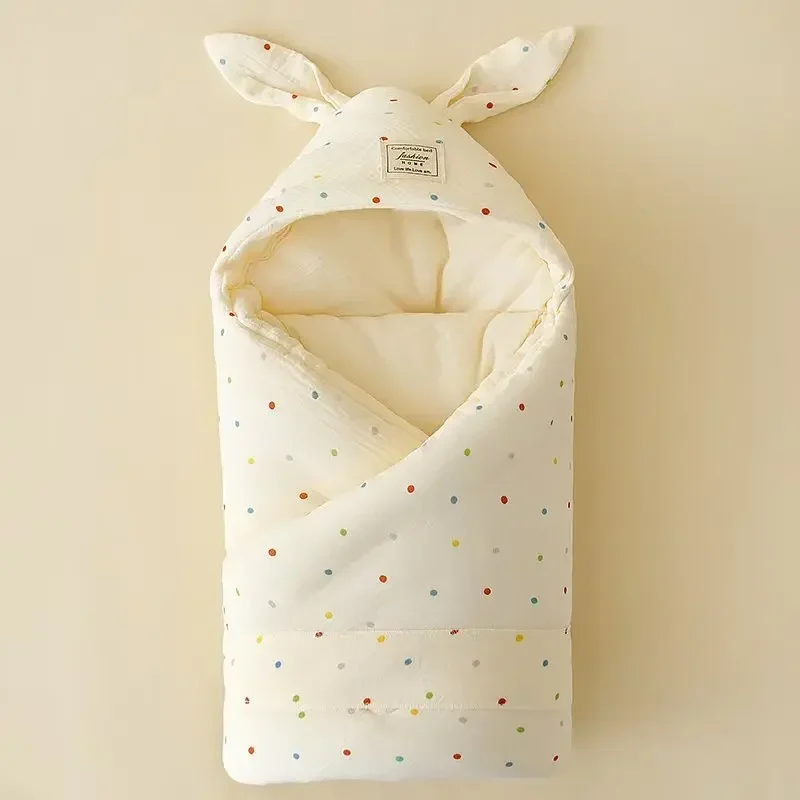 ผ้าฝ้ายคุณภาพสูงทารกแรกเกิด Swaddle ผ้าห่มน่ารักกระต่ายหูโรงพยาบาล Delivery Wrap Extra Soft Thermal Baby Swaddling ใหม่