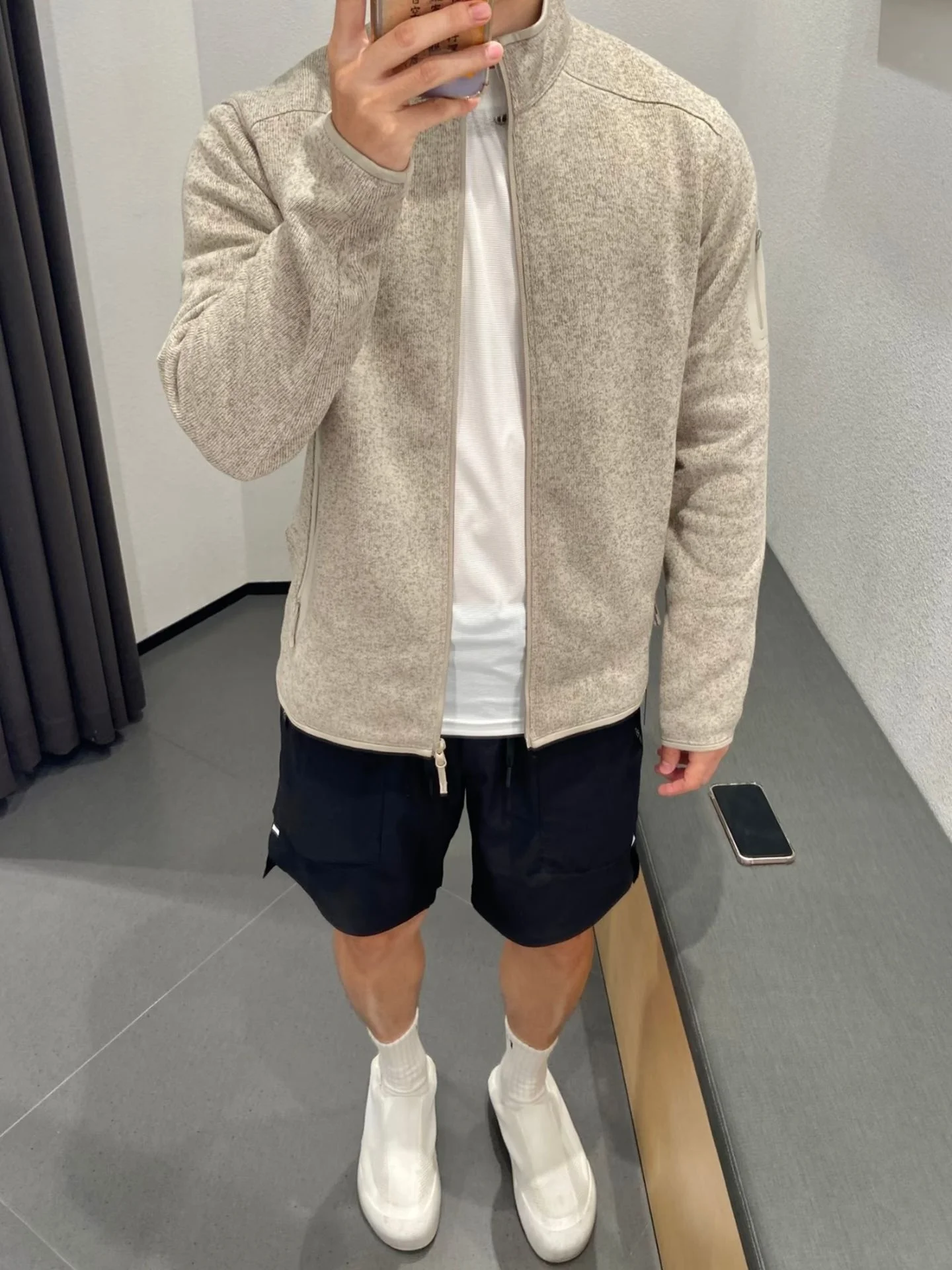 

Nonnod Men's Fce Jaet Outdoor Casual Sports Coat Warmth Stand Collar Zipper Long Sve Cotton Polyester Blend