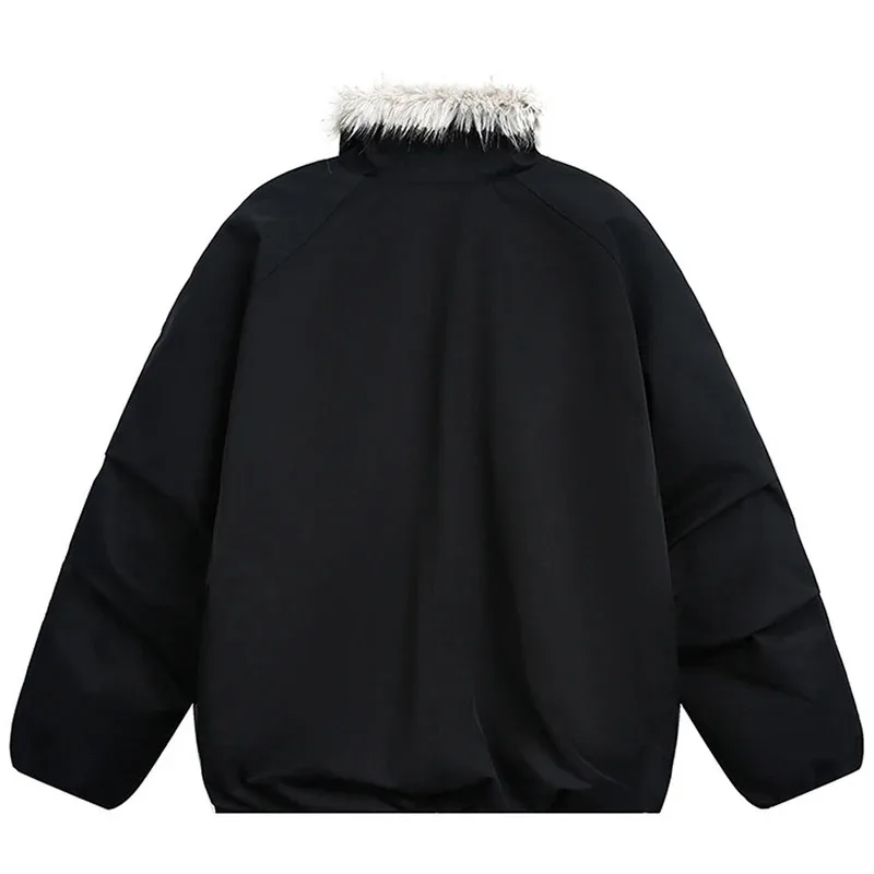 Мужские зимние куртки с меховым воротником, утепленные парки, пальто, винтажные стеганые куртки большого размера, уличная куртка и пальто в стиле Харадзюку