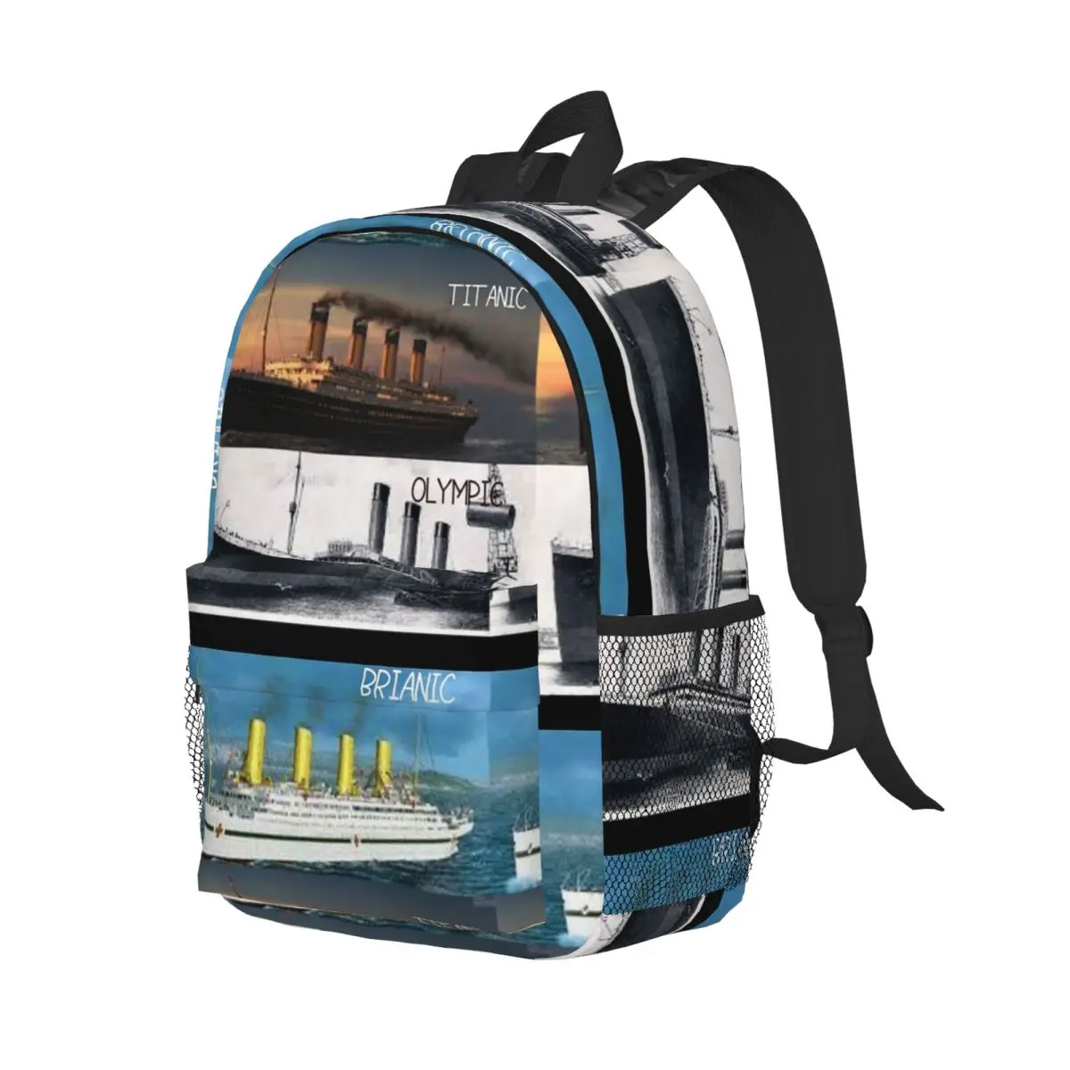 Titanic Britanic Sister Ship Iceberg White Star Liners Backpack Boys Girls BookBag Men Women School Bag Laptop Shoulder Bags