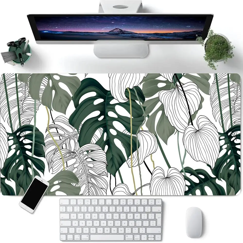 

Flowers&grass Gaming Mouse Pad, Large Pads for Desk Rubber Base Mousepad with Stitched Edges, Keyboard Mouse Mat for Work, Game