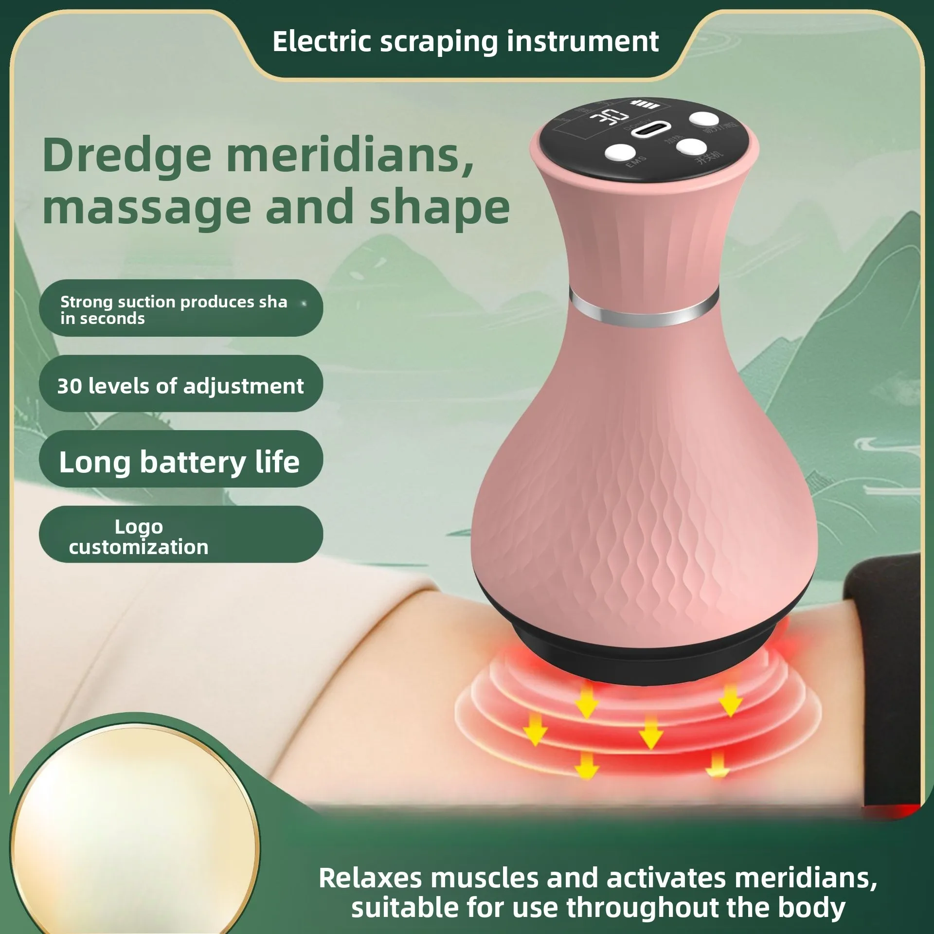 

Электрическая щетка-руридиан, скребковый инструмент, универсальный массажер для всего тела, натирание живота, чистка живота, тонких ног, выемка