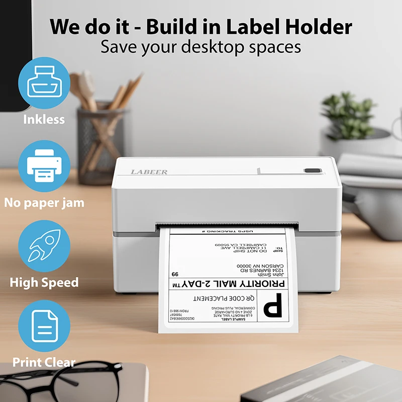 

LABEER Thermal Shipping Label Printer, 4x6 Shipping Label Printer For Small Business, Support Smartphones & Computers
