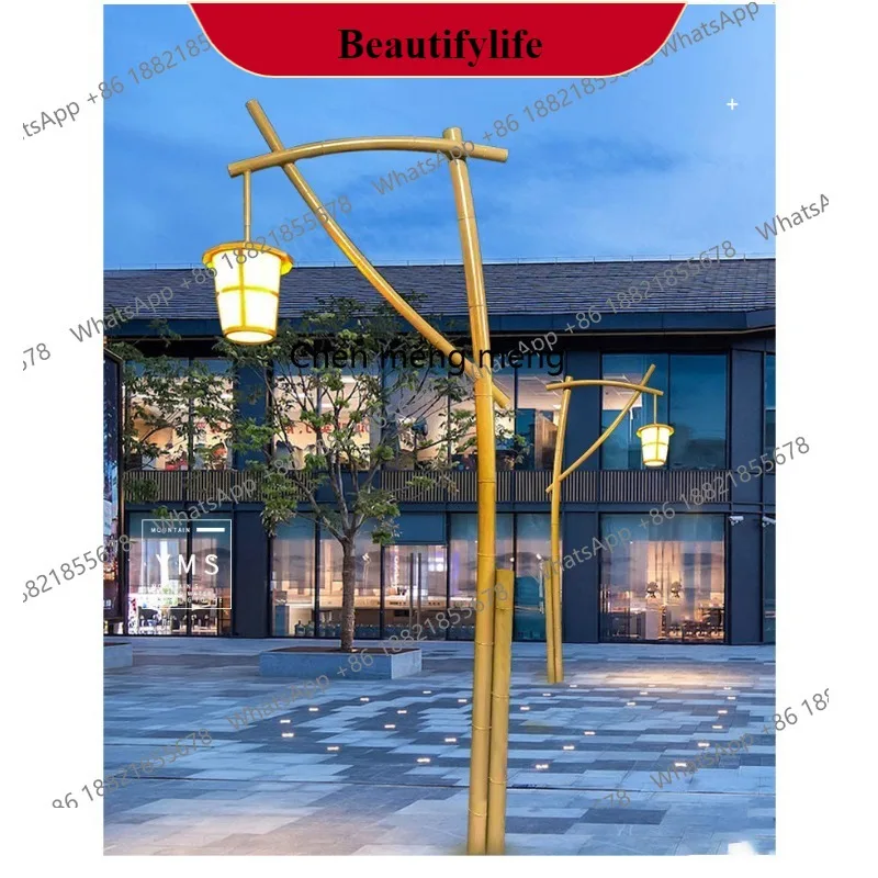 

G153 Открытый парк светодиодный высокий столб бамбуковый светильник проживание в семье сообщество моделирование двора креативный бамбуковый пейзажный уличный фонарь