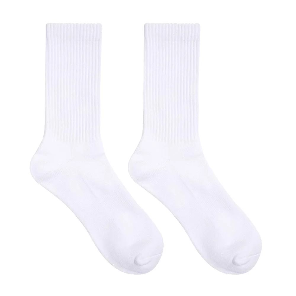 

Men's Black and White Pigment Solid Color Sports Basketball Fitness Socks High Tube Hair Bottom Four Seasons Socks