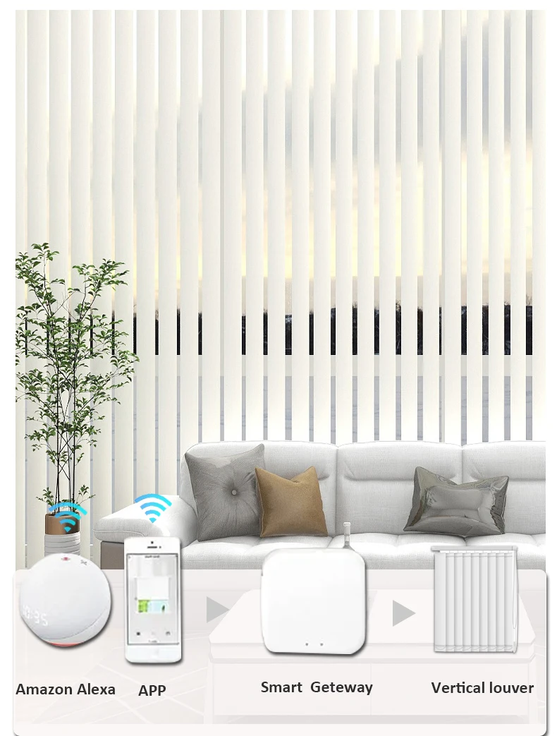 Electric vertical blinds vertical venetian blind shading balcony bedroom living room office sunscreen partition curtain