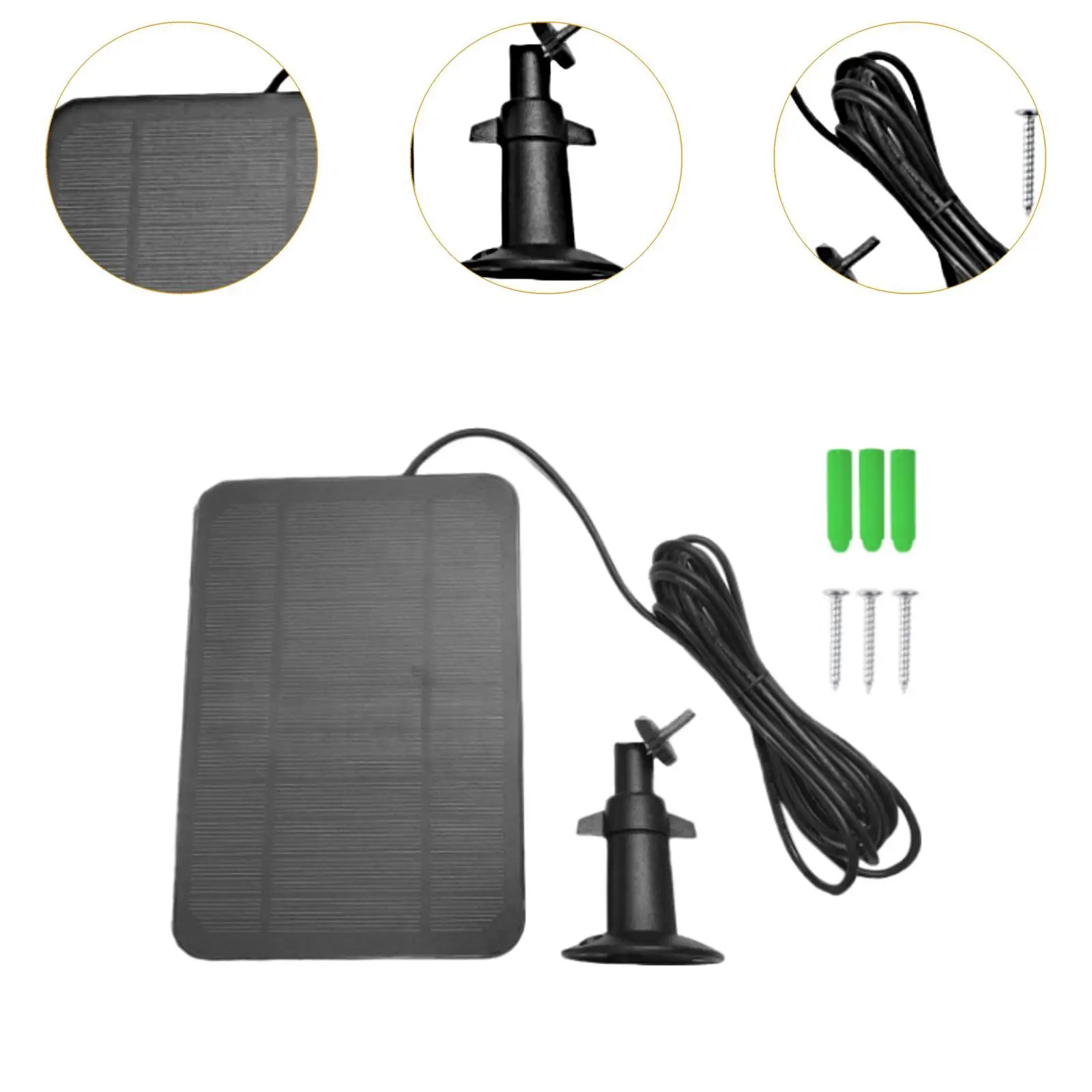 4W 5V Solar Panel Charging Accessories,Easy Installation Replacement Solar Charging Panel Camera Solar Panel for Door Bell image 5