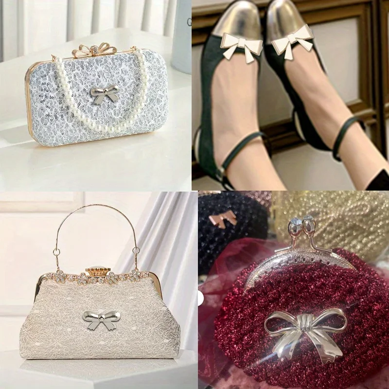 5 قطعة شكل القوس المعدني محبوك قبعة حقيبة يد التسمية القابلة للإزالة مع حقيبة طوقا DIY بها بنفسك التسمية الزخرفية حلقة الملابس تسمية زر