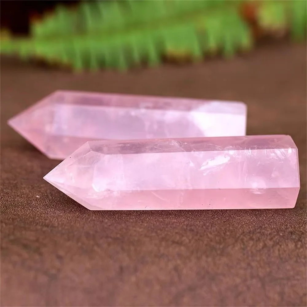 عصا بلورات وردية طبيعية حرف يدوية عالية الجودة كريستال روز كوارتز نقطة برج الريكي شفاء للشفاء والديكور المنزلي #4