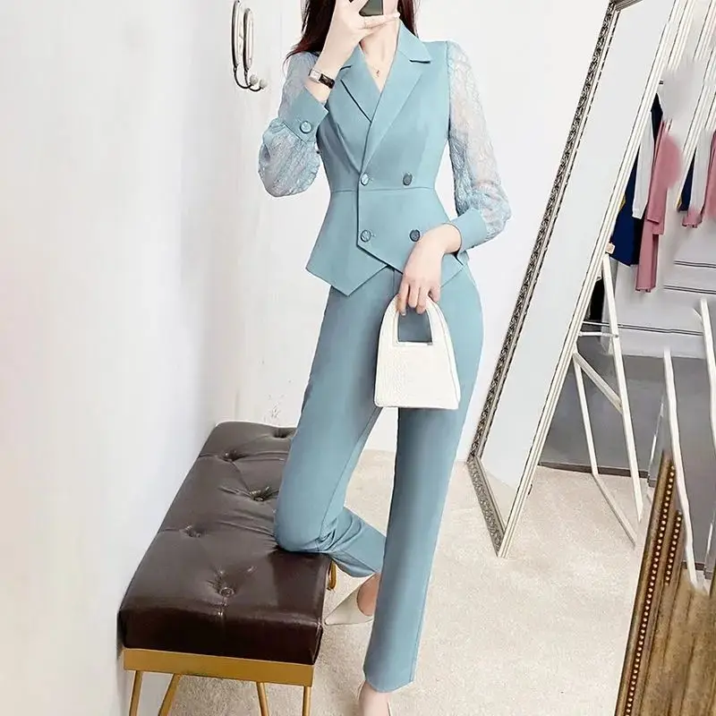 Blazer Sets Trend Jacket for Women Elegant Set 2 Pieces Luxury Luxury Women\'s Suits Two Parts Tailoring Korean Clothing Coat Hit