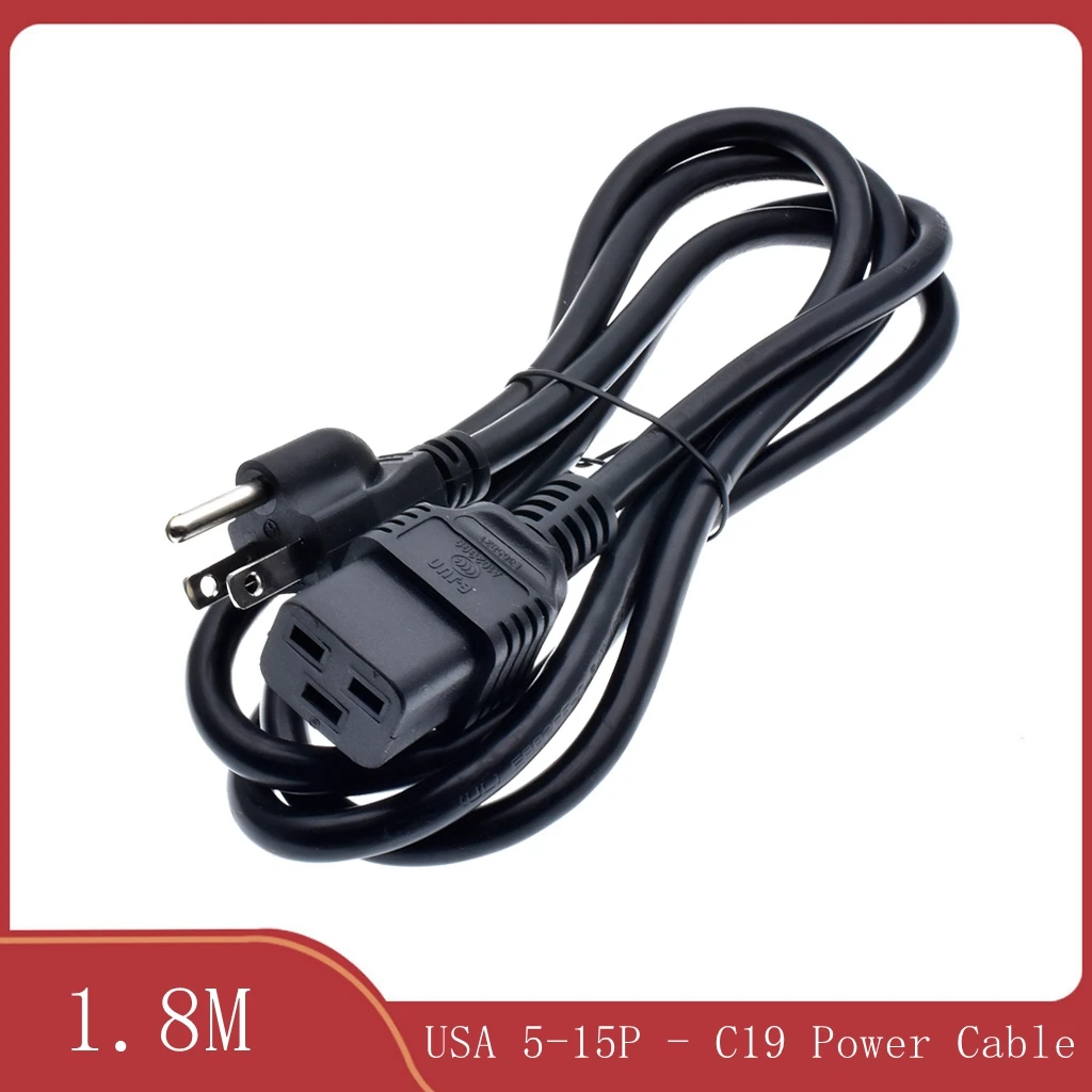 Heavy Duty Power Cord, NEMA 5-15P to C19 AC Power Cord, 16A 250V, 16AWG,Heavy Gauge Power Cable for PDUs and Network Equipment