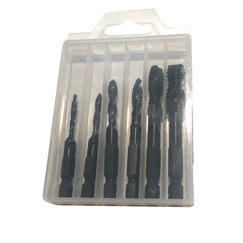 Hexagonal Shank Nitrided Black Spiral Taps Manual Thread Tapping Thread Repair Pneumatic Hexagonal Spiral Wire