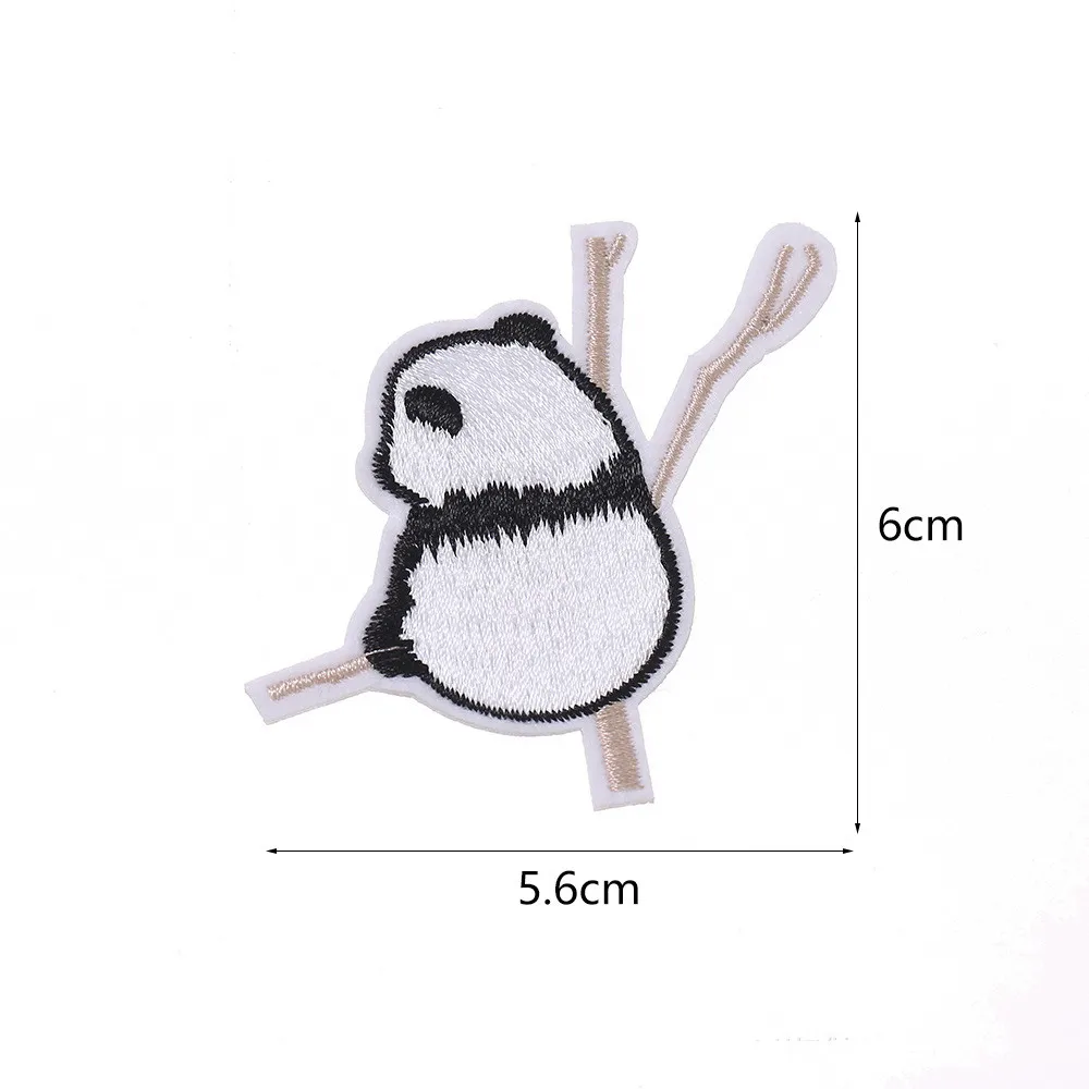 1 pc Cartoon Cute Panda patch ferro su abbigliamento per bambini zainetto cappelli adesivi fai da te Stripe Animal Badge cucito pantaloni Appliques