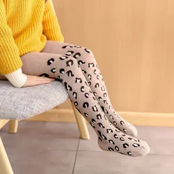 Leopard Print Kids Tights for Girls 2024 Spring Children Pantyhose Cotton Girls Stockings Toddler Tights 3-9 Years