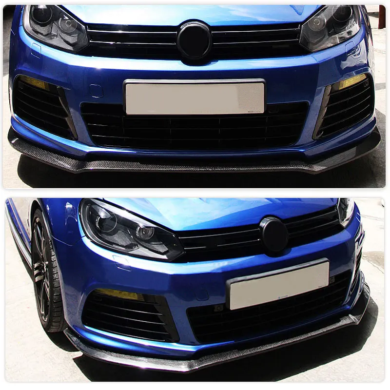 Carbon Fiber Car Front Bumper Lip Spoiler For VW Golf 6 VI MK6 R20 2010-2013 Non Standard GTI Front Lip Chin Apron Body Kit