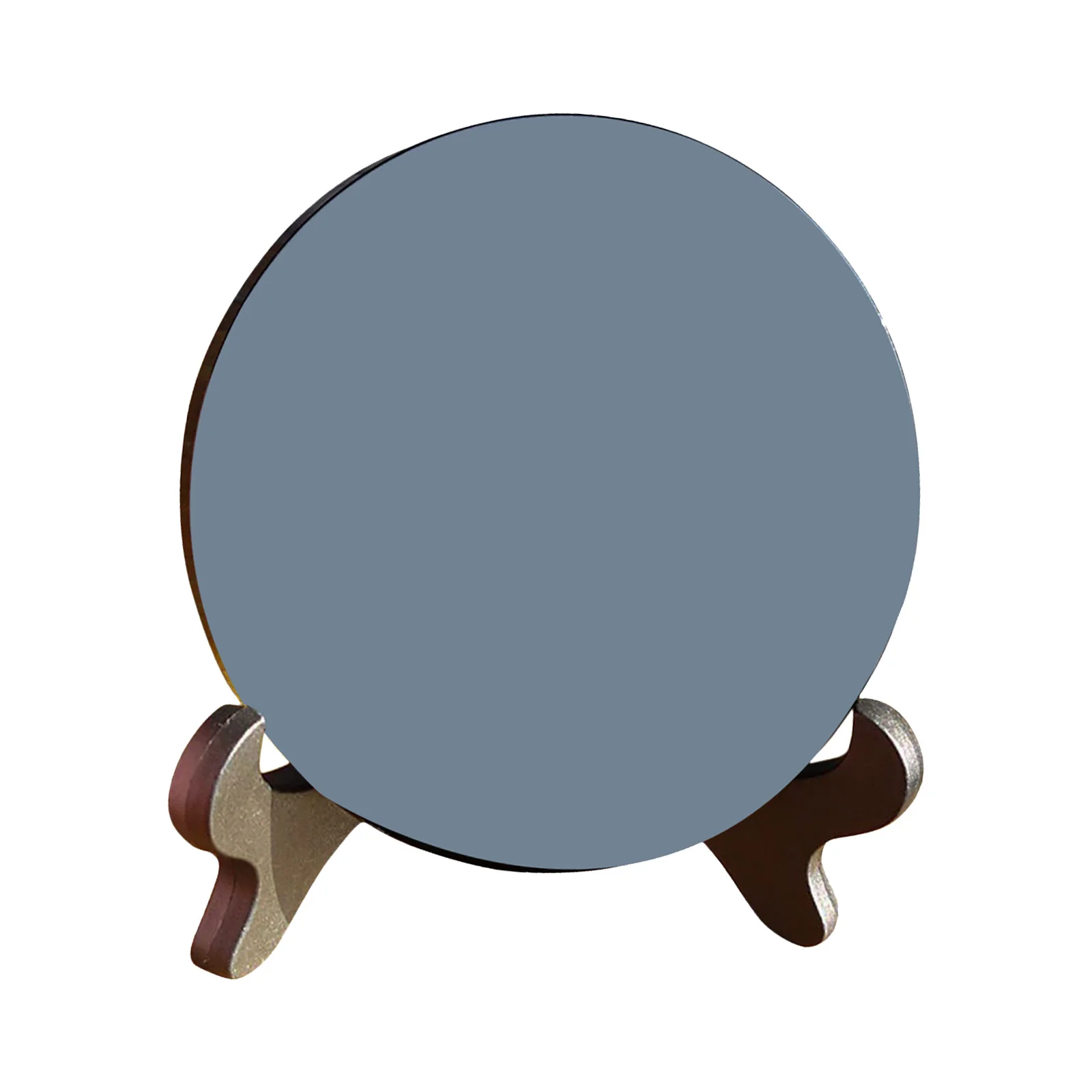 

1 set Black Scrying Obsidian Divination Mirror Round Decorative Mirror For Home Living Room Desk Shelf Stone Plate Modern Accent