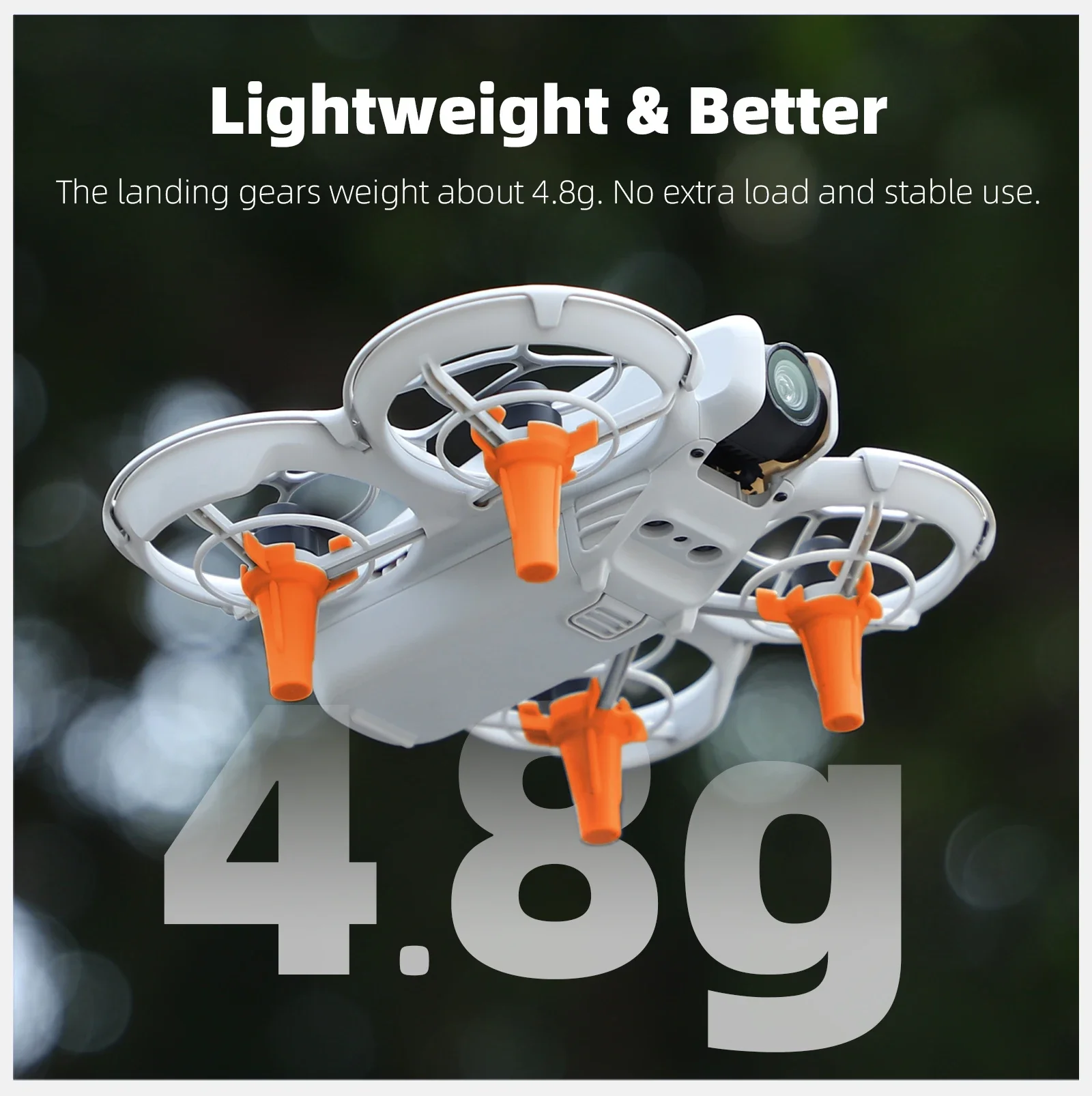 DJI Neo Fahrwerk & Batterieschutz-Case – Leichtes 2-in-1-Landing Gear, 5 Mm Höhenerhöhung, Passgenau Für DJI Neo Drone (Orange)