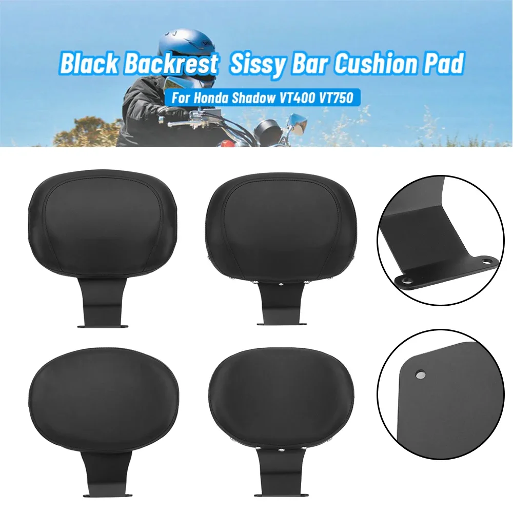 For Honda Shadow VT400 VT 750 1997-2003 Black Motorcycle Front Driver Rider Backrest Mounting Kit Insertion Type Seat Cushions