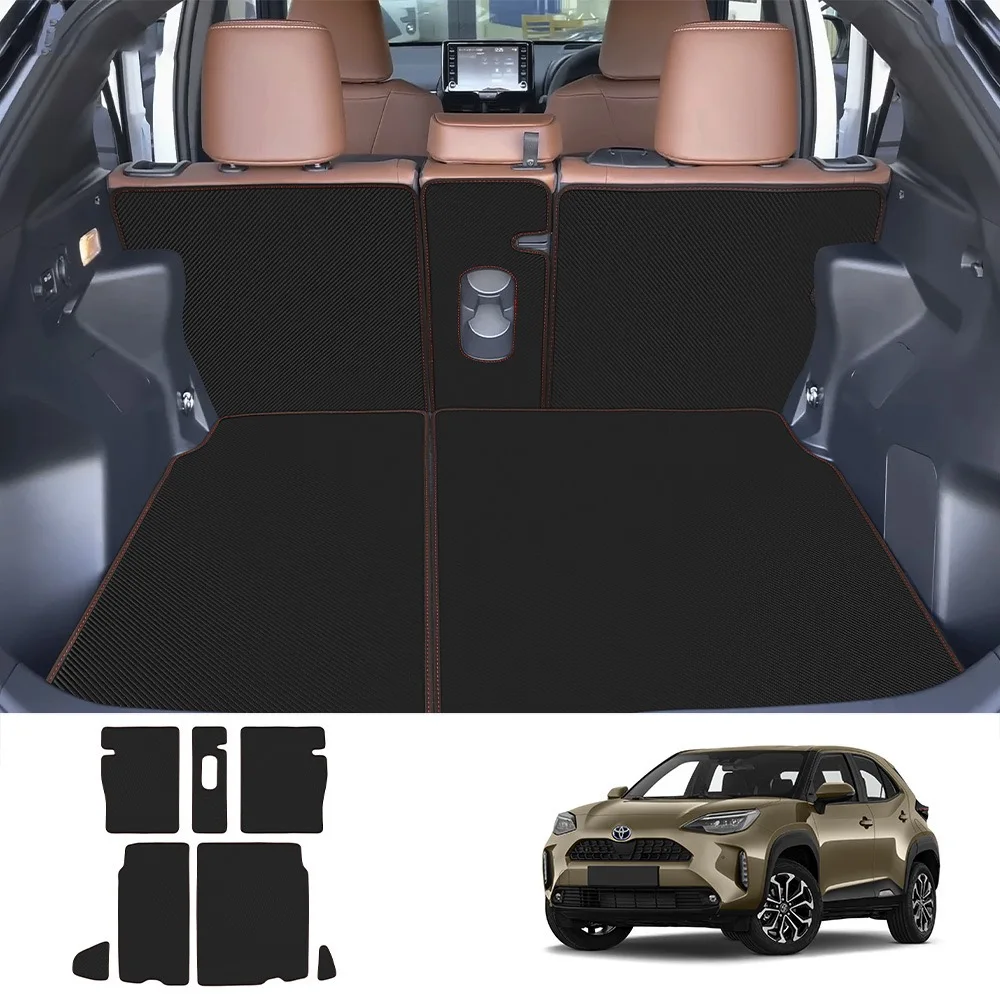 

For Toyota Yaris Cross 2020-2022 Leather Rear Trunk Mat Seat Backrest Protective Pad Full Coverage Cargo Liner Anti Dirty Mat