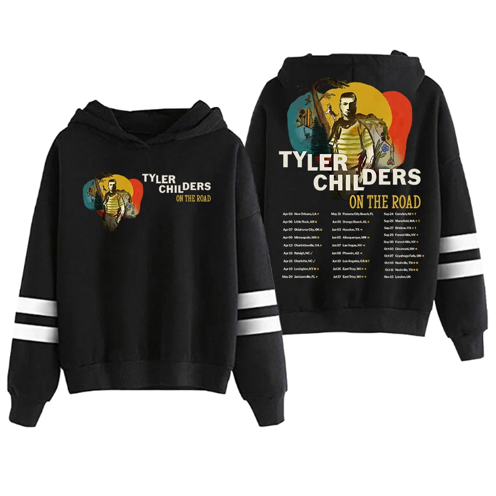 

Tyler Childers On The Road Tour 2025 Hoodie Pocketless Parallel Bars Sleeve Streetwear Women Men Hooded Sweatshirts