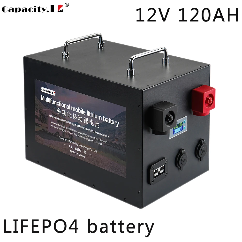 統合されたBMSソーラーエネルギー貯蔵リチウム電池,LiFePo4バッテリーパック,ボートエンジン,12V, 120Ah, 150Ah, 200Ah