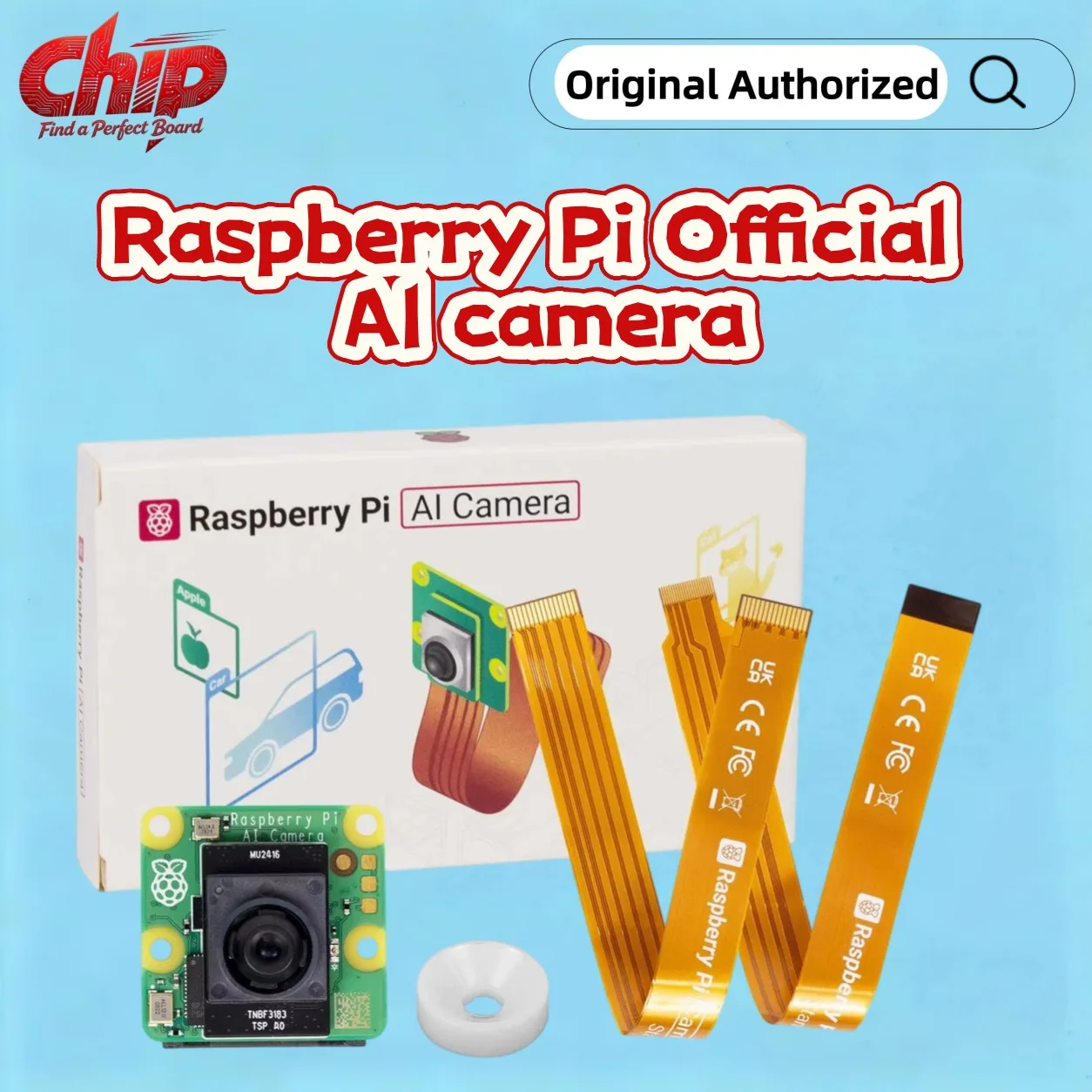 Raspberry Pi AI Camera Official Original 12MP IMX500 Intelligent Visual Sensor Vision Module on-Board RP2040 for RPi All Boards