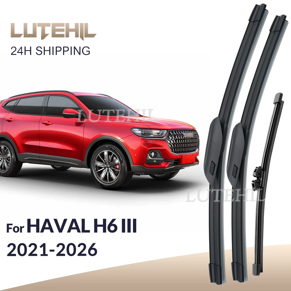 

For HAVAL H6 III 2021-2026 2022 2023 2024 2025 Wiper Front & Rear Wiper Blades Windshield Windscreen Window Brushes 24"+19"+10"
