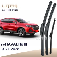 Para HAVAL H6 III 2021-2026 2022 2023 2024 2025 limpiaparabrisas limpiaparabrisas delantero y trasero cepillos de ventana 24 ""+ 19"" + 10""