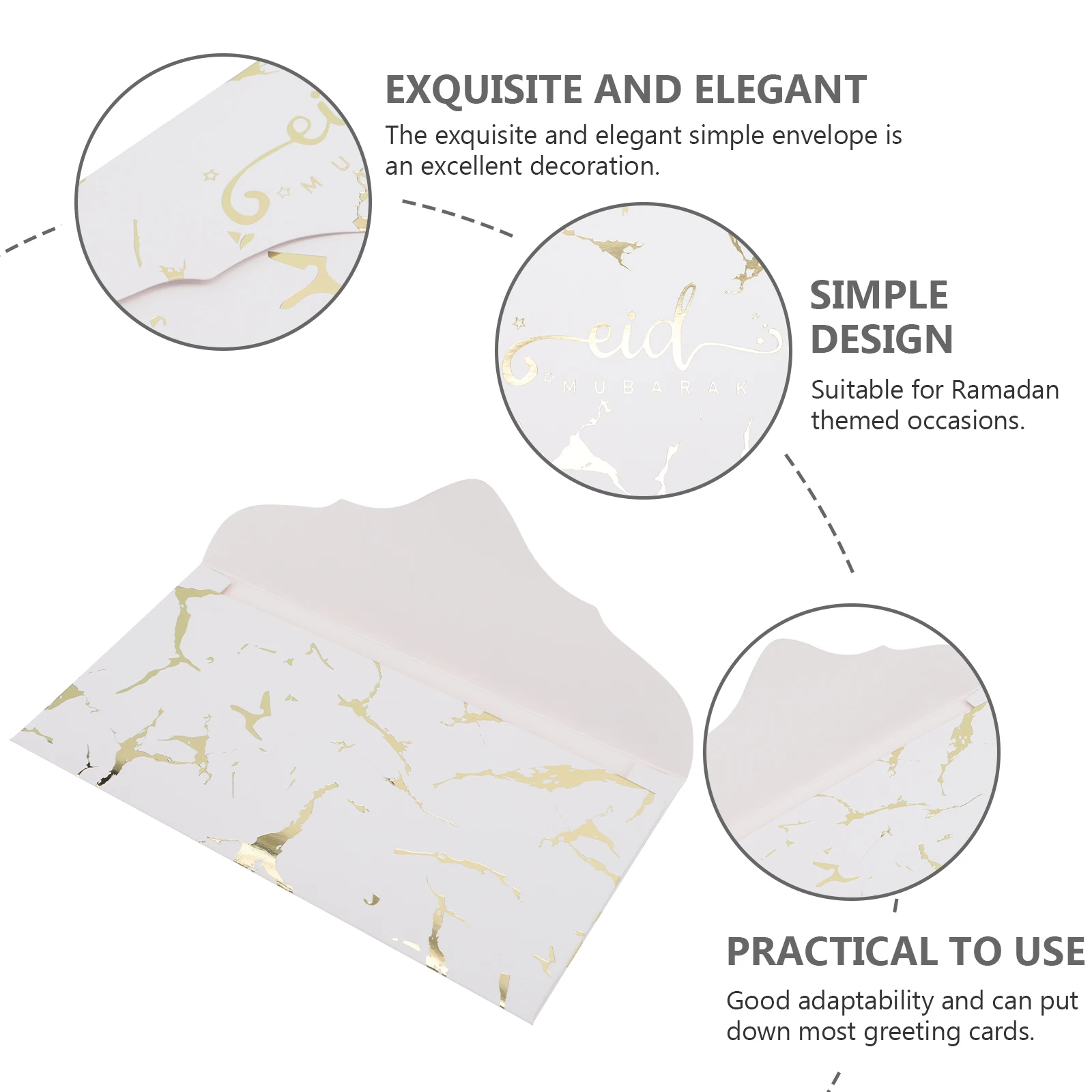 

10pcs Gilding Money Eid -Fitr Decorative Paper Envelopes For Greeting Cards Muslim Festival Celebration Wrapping Envelopes For