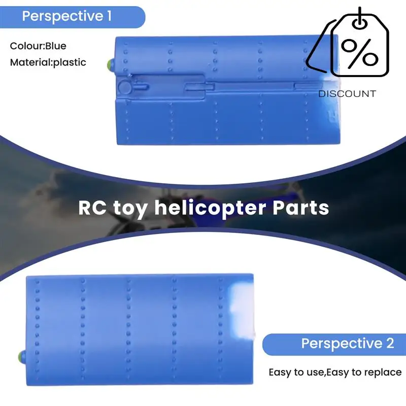 AS96-1Pair RC Elicottero Aggiornamento C138 Set di ali laterali per RC ERA C138 Bell 206 1:33 Parti di elicotteri RC Blu