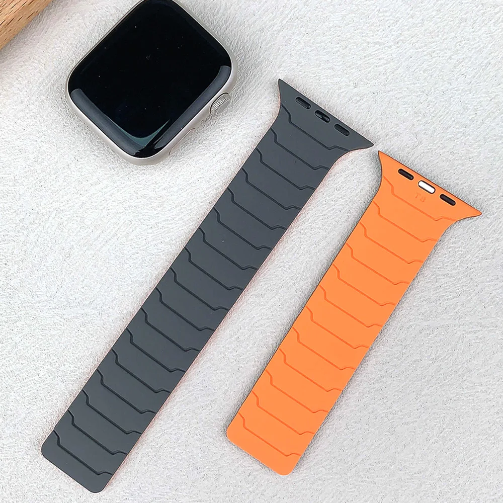 Magnetische Armbänder für Apple Watch Band 45 mm 44 mm 40 mm 42 mm 46 mm 41 mm 49 mm 38 mm Silikonarmband IWatch Serie 10 SE 9 8 7 Ultra 2