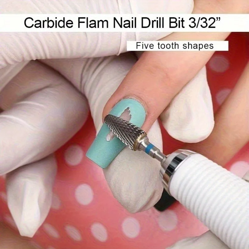 Brocas de carburo de tungsteno para uñas, accesorio de taladro eléctrico para manicura, fresas para quitar Gel de uñas, esmalte de cutícula, 1 Uds.